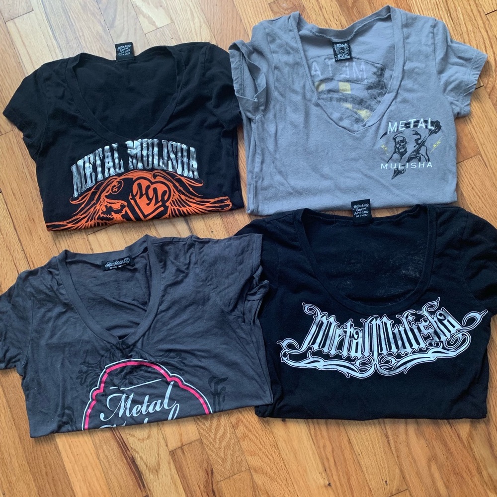 Set of 4 Women’s Metal Mulisha T-shirts